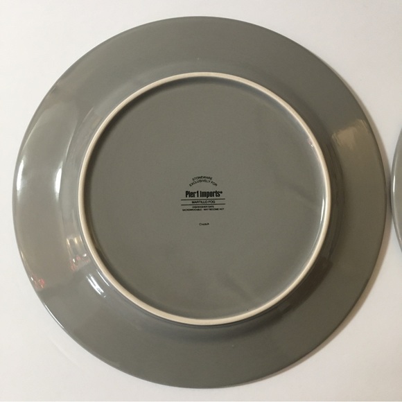 2 Pier 1 Imports Martillo Fog Stoneware Round Dinner Plates - Picture 10 of 16